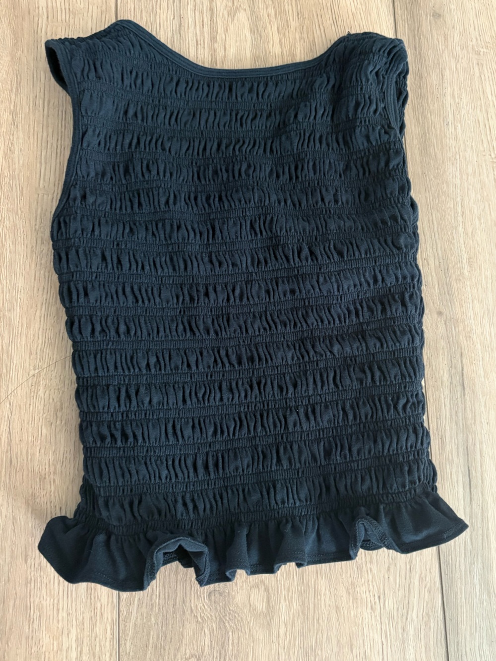 Abercrombie & Fitch Black Smocked Ruffle Tube Camisole